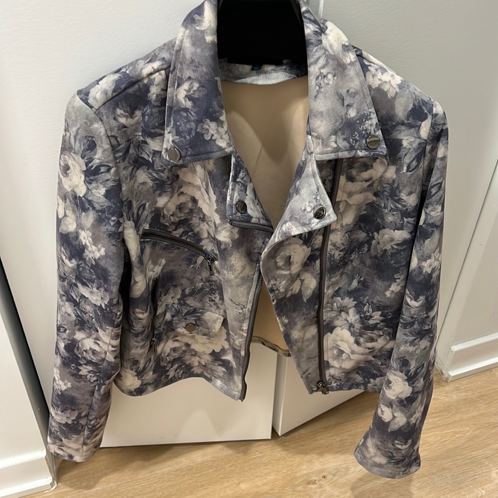 Anthropologie jacket.  Blue and grey white